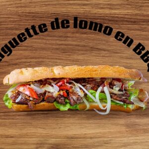 Baguette de lomo a la BBQ